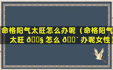 命格阳气太旺怎么办呢（命格阳气太旺 🐧 怎么 🐴 办呢女性）